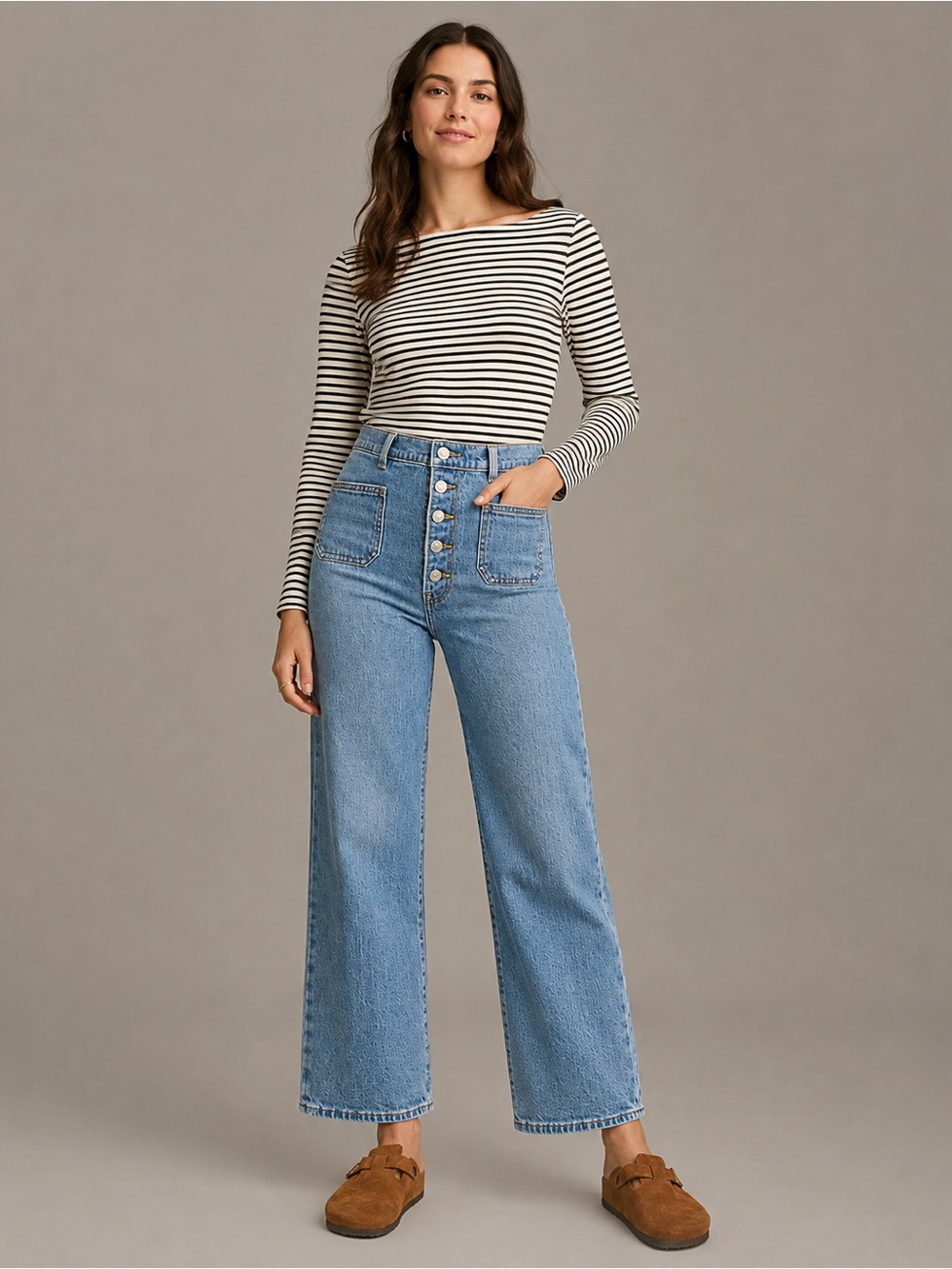 Levi’s Premium Ribcage Straight Ankle Jeans Women’s 29 Light Wash Big E